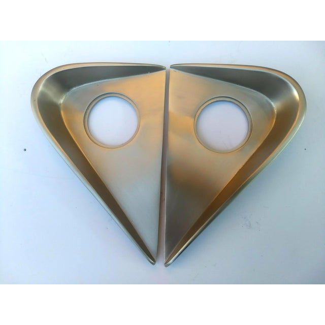 Mid-Century Modern Retro Mid-Century Satin Chrome Door Plates - a Pair For Sale - Image 3 of 3