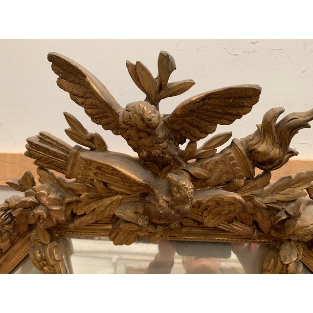 Napoleon III Mirror with Wooden and Gilded Stucco Frame, 19th Century For Sale - Image 6 of 14