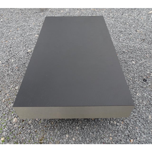 Minimalist Brushed Aluminium Coffee Table from Roche Bobois, 1970s For Sale - Image 4 of 18