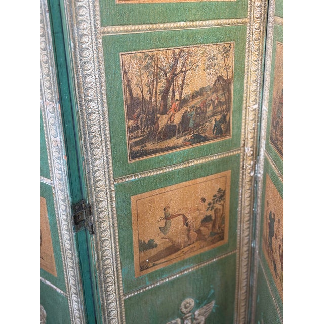 Directoire Arte Povera Style Screen in the style of Carle Vernet For Sale - Image 5 of 11