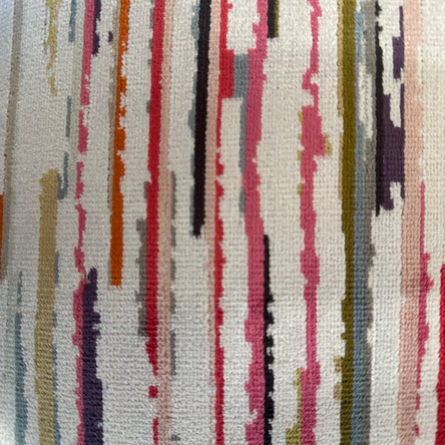 Handcrafted decorative pillow case. Double sided Rimini multicolor strips velvet, 14”X20”, invisible zipper. Selling only...