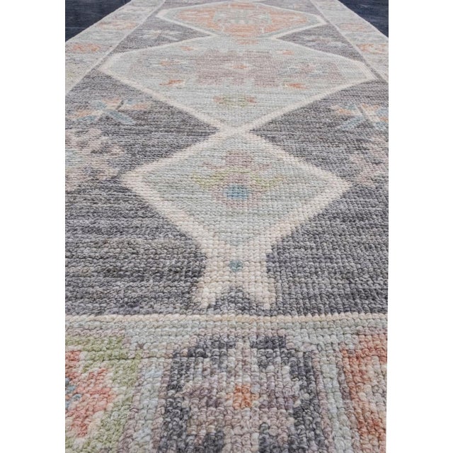 Textile Turkish Oushak Rug 2'10" x 6'7" For Sale - Image 7 of 8