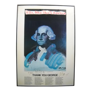 Signed 1976 Peter Max Paints America Poster For Sale