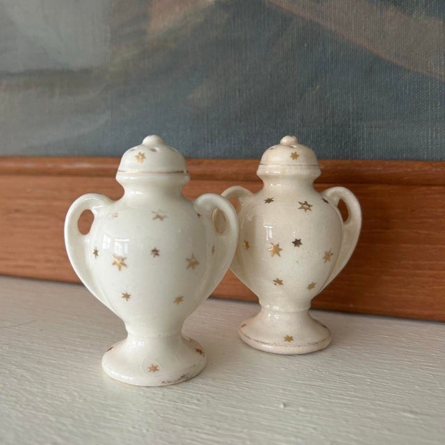 Japanese Vintage Japanese Golden Star Salt and Pepper Shakers For Sale - Image 3 of 5