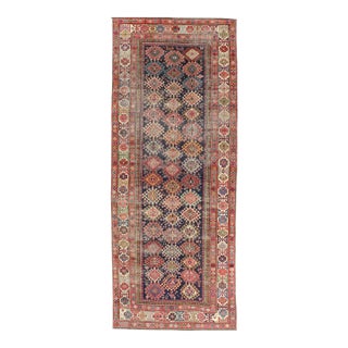Antique Caucasian Shirvan Gallery Rug With Geometric Diamond Design 4'6 X 12'0 For Sale