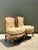 Mid-Century Modern Vintage Palm Print Fabric Slipper Chairs - Pair For Sale - Image 3 of 12