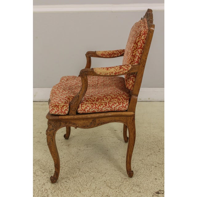 French Vintage 1930s French Louis XV Carved Armchair For Sale - Image 3 of 13