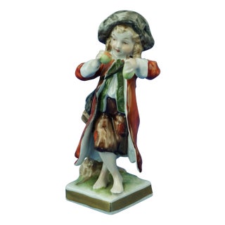 20th Century Porcelain Figurine of Child with Fruit from Unterweißbach, Germany For Sale
