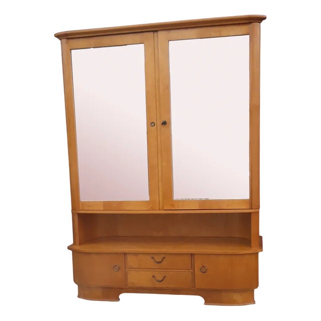 Vintage German Shelf Cabinet in Maple, 1950s For Sale