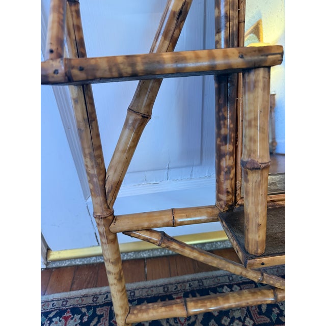English Antique English Bamboo Wall Mirror With Small Shelves Late 19th Century For Sale - Image 3 of 5