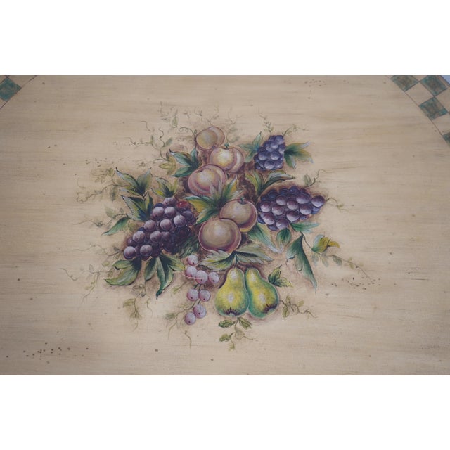 Country Paint Decorated Round Dining Room Table For Sale - Image 10 of 12