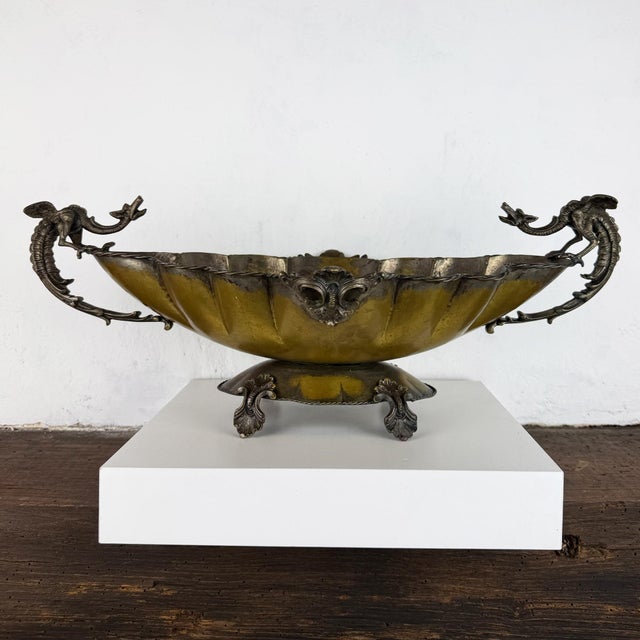 Antique Silverplate Centerpiece Bowl with Dragon Handles, 1890s For Sale - Image 5 of 17