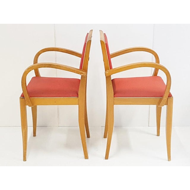 Fair condition. Signs of wear on the beech wood, seats and backs in good condition. Height 81 cm. Seat height 49 cm. Width...