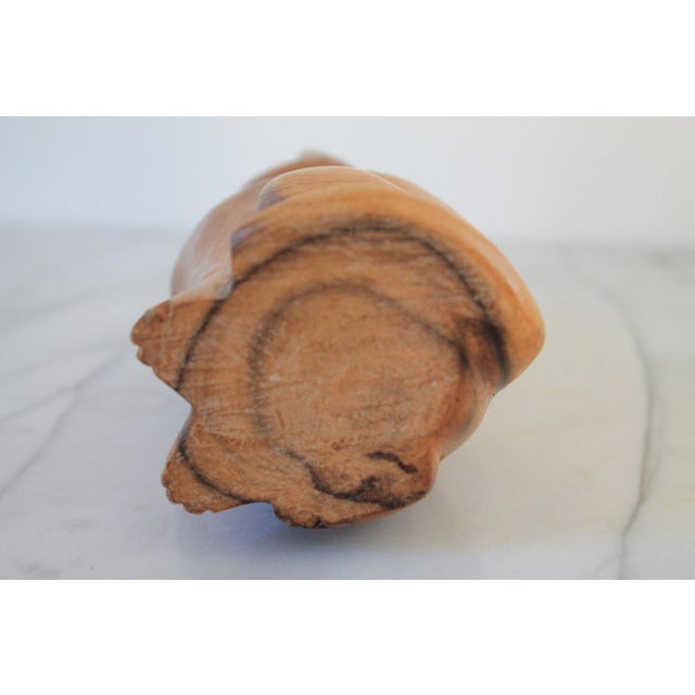 Mid-Century Hand-Carved Solid Wood Vintage Cat Sculpture For Sale - Image 9 of 10