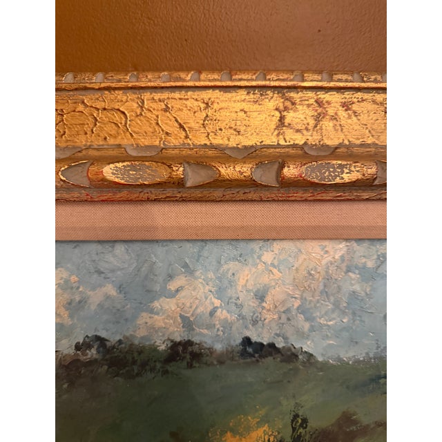 Gold Vintage D. Snyder Dual-Signed Impasto Landscape Painting in Ornate Gallery Frame For Sale - Image 8 of 16