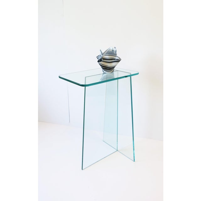 Mid-Century Modern Venini Style Black and White Art Glass Vase Handkerchief For Sale - Image 3 of 12