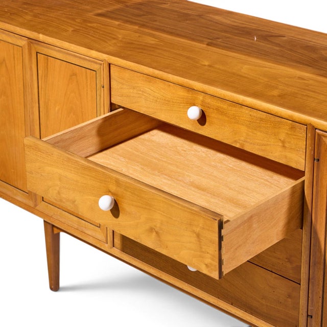 Kipp Stewart for Drexel Declaration Mid Century Walnut Credenza For Sale - Image 9 of 12