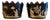 Pair of Vintage Black and Gold Tole Cachepots For Sale