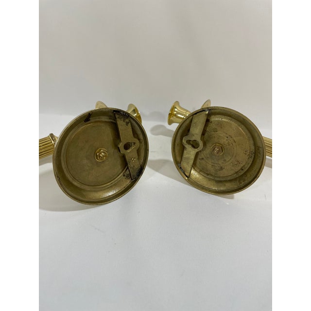 Vintage Brass Neoclassical Style Candle Wall Sconces - A Pair For Sale - Image 15 of 18