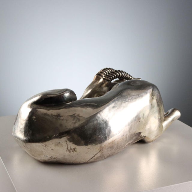 Metal 925 Silver Plated Antelope Sculpture by F.lli Raddi Firenze For Sale - Image 7 of 9