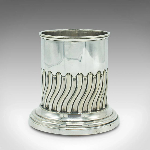 1910s Antique Edwardian English Silver Plate Wine Bottle Holder For Sale - Image 4 of 10