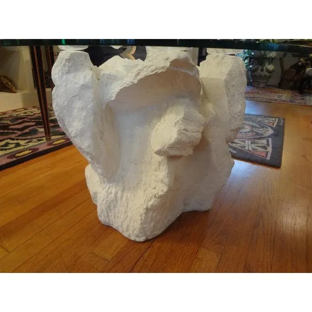 Mid-Century Modern Pair of Hollywood Regency Faux Stone Plaster Tables For Sale - Image 3 of 11