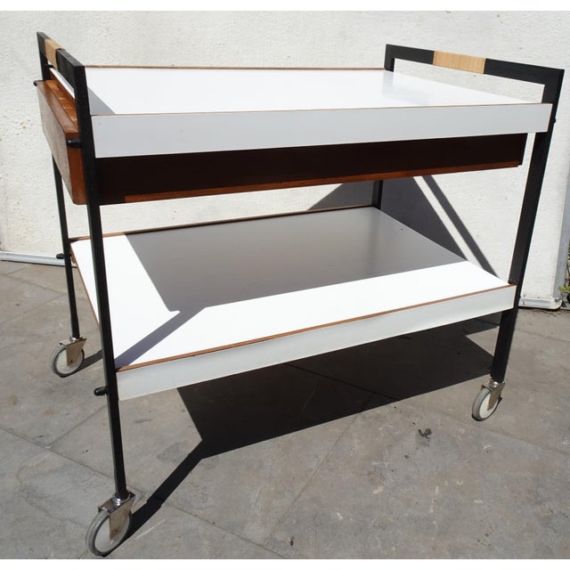 Minimalist Austrian Bar Cart attributed to Carl Auböck, 1960 For Sale - Image 14 of 18
