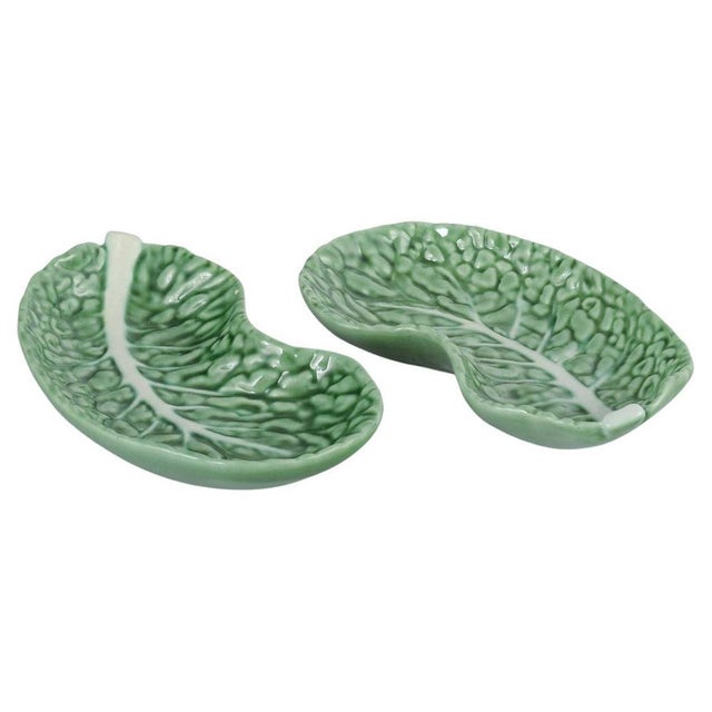 1970s Cabbage Leaf-Shaped Dishes in Glazed Faience from Secla, Portugal, 1970s, Set of 2 For Sale - Image 5 of 5