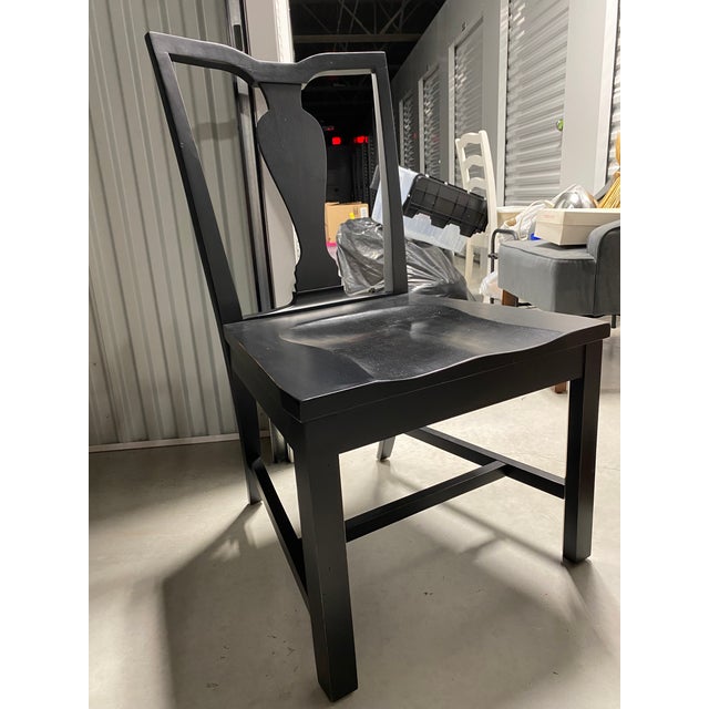 2010s Ethan Allen Maddox Dining Chairs in Charcoal Finish- Set of 4 For Sale - Image 5 of 12