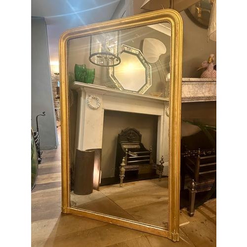 Tall Antique French Louis Philippe Gilt Domed Top Mirror, 1840 For Sale - Image 3 of 10