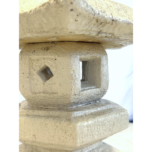 White Vintage Cast Stone Asian Style Garden Pagoda Symbolizing the Path to Enlightenment For Sale - Image 8 of 12