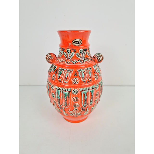 Vintage Fat Lava 1590 Vase in Ceramic from Jasba, West-Germany, 1970s For Sale - Image 4 of 8