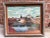 Vintage Oil on Canvas Painting “Fishing Boats in Harbor Cove” by Lawrence Pearson. For Sale - Image 4 of 11