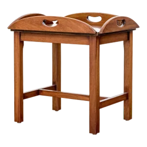 Vintage English Mahogany Parquetry Top Butler’s Tray Table