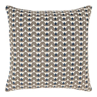 Scalamandre 22" x 22" Crizia Pillow in Stone Denim For Sale