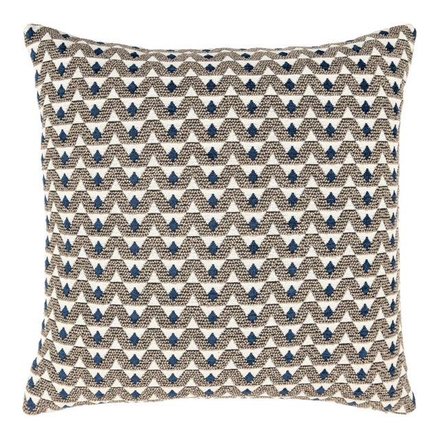 Scalamandre 22" x 22" Crizia Pillow in Stone Denim For Sale