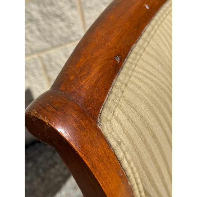 Vintage French Louis Philippe Mahogany Scroll Form Fauteuil Armchairs - Set of 2 For Sale In Philadelphia - Image 6 of 11