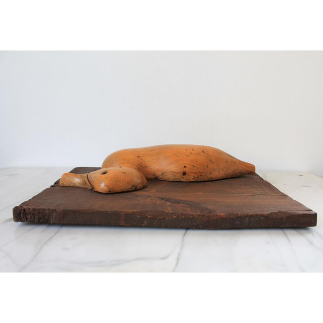 Vintage Hand Carved Wood Duck Wall Hanging For Sale - Image 4 of 8