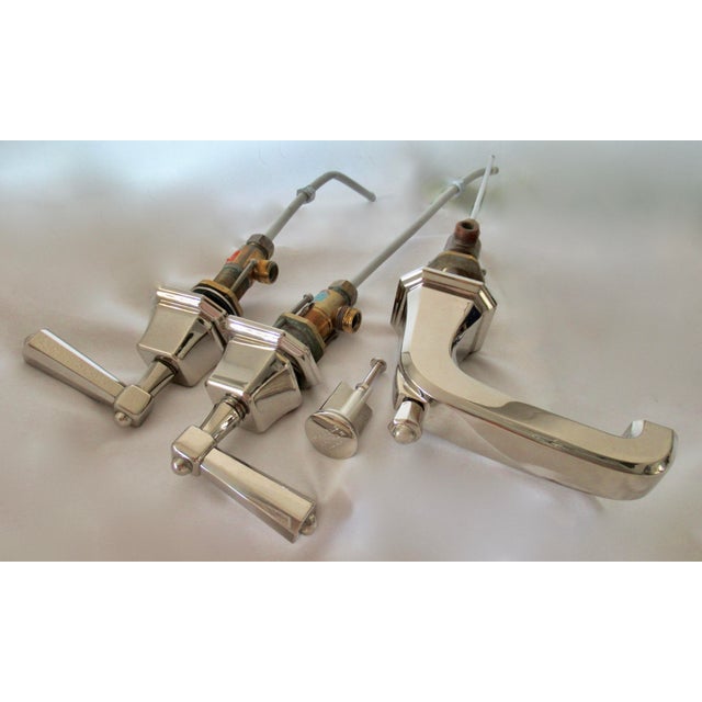2010s C .2014 Sherle Wagner Polished Nickel "Harrison Lever Faucet," Hardware & Stopper Set -4 Pcs. For Sale - Image 5 of 18