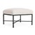Brown Jordan Venetian Ottoman in Black Jade with Dusty Pink Stripe Cushions For Sale