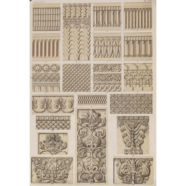 A set of three original color plates with detail from Renaissance designs, from the magnificent Grammar of Ornament by the...