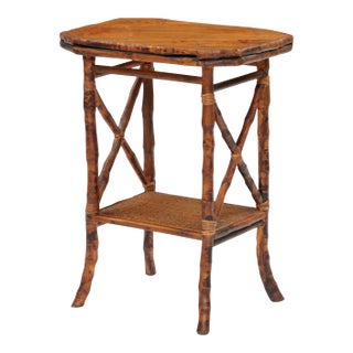Davenport Side Table, Brown, Rattan For Sale