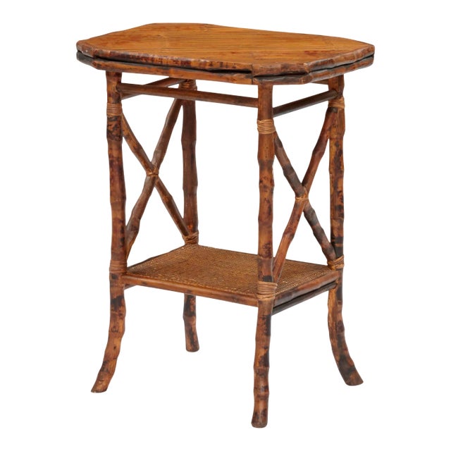 Davenport Side Table, Brown, Rattan For Sale