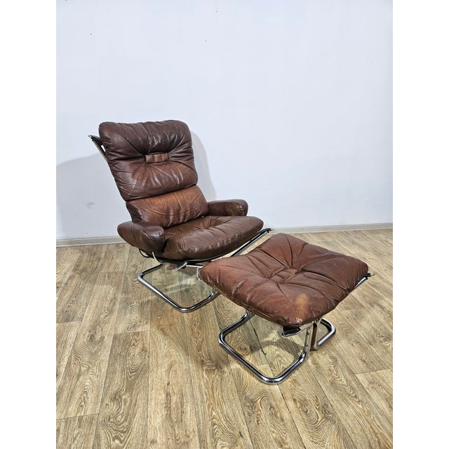 Set of Armchair and Ottoman by Harald Relling for Westnofa For Sale - Image 9 of 18