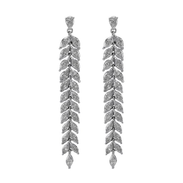 Stunning multi natural diamond dangling drop earrings. High jewelry by Alexander Beverly Hills. 5.32 carats total diamond...