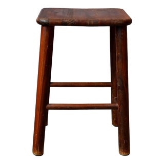 Vintage Country Bohemian Stool in Wood, 1970s For Sale