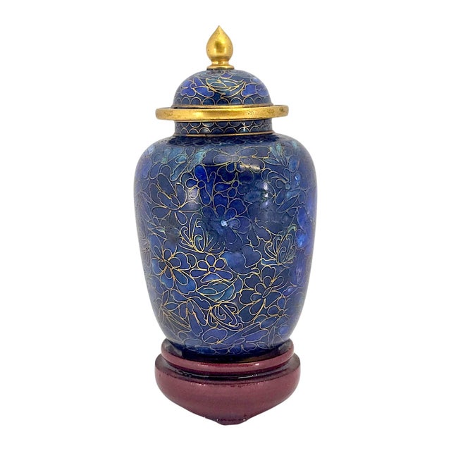Late 1960s–1970s Jingfa Beijing Cloisonné Ginger Jar With Stand For Sale - Image 12 of 14
