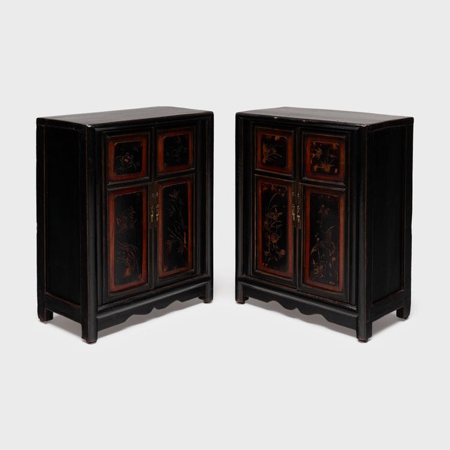 Wood Chinese Petite Fujian Lacquer Cabinet, C. 1900 For Sale - Image 7 of 7