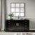With its smooth and lustrous black lacquer finish, this sideboard adds a sleek and contemporary style with an eastern...