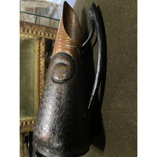 Copper and Sheet Metal Pitcher by Jean Goardère, 1910s, in Very Good conditions. Designed 1890 to 1919 This piece has an...